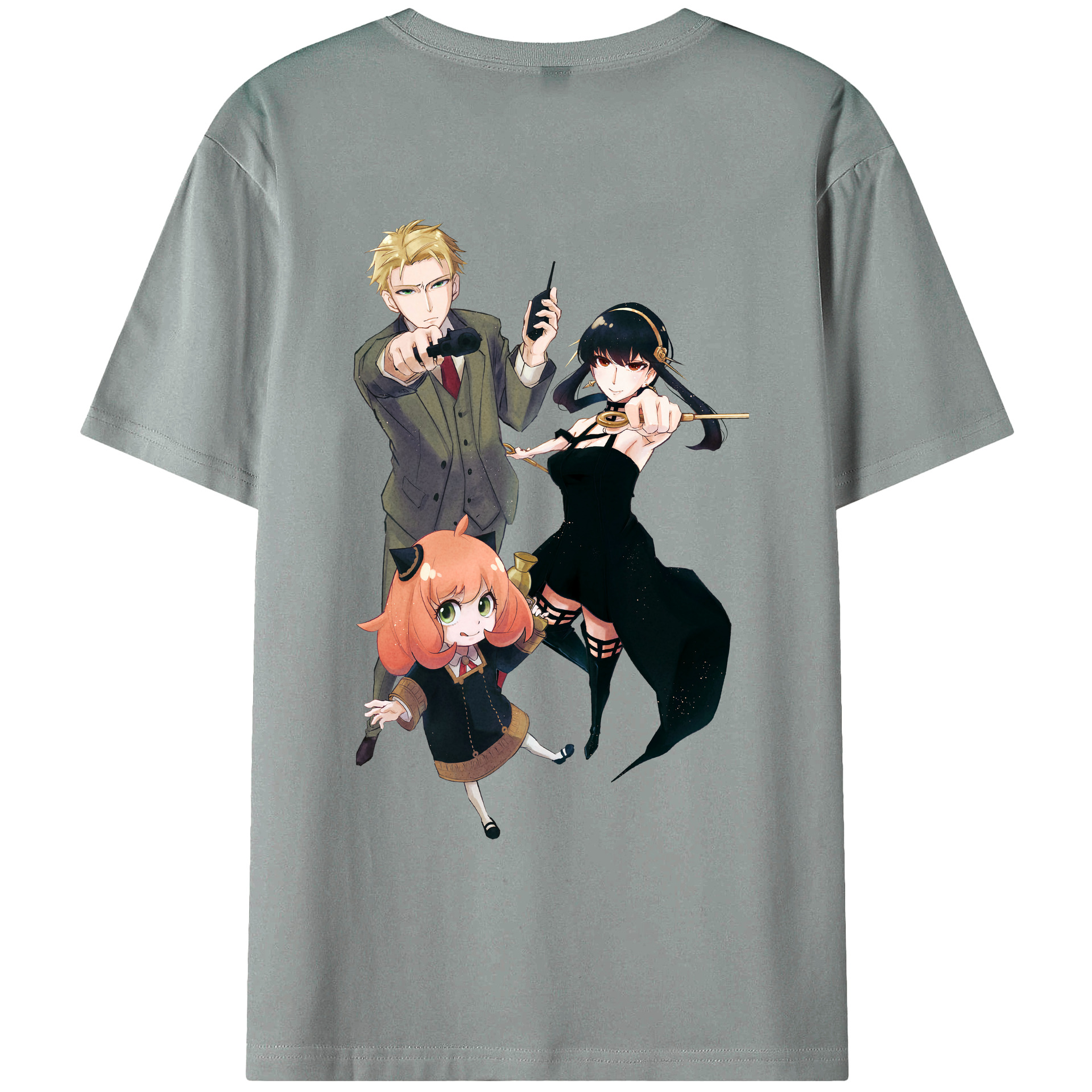 （画像用） SPY×FAMILY间谍家家酒 綿100％ メンズ半袖Tシャツ（バックプリント） 通気性